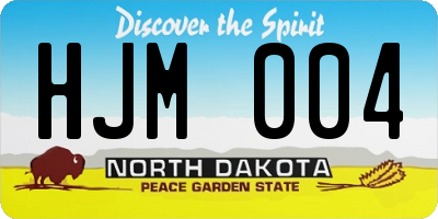 ND license plate HJM004