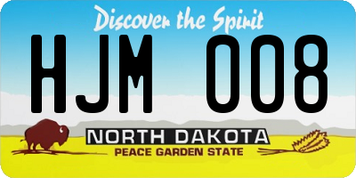 ND license plate HJM008