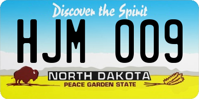 ND license plate HJM009