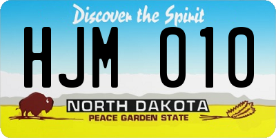 ND license plate HJM010