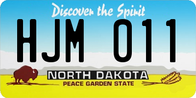 ND license plate HJM011