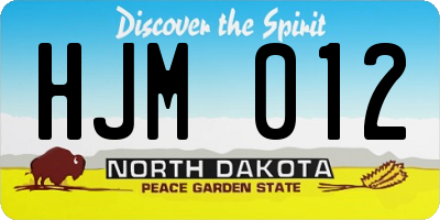 ND license plate HJM012