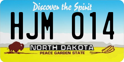 ND license plate HJM014