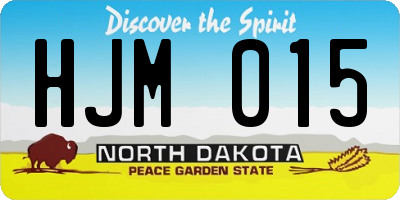 ND license plate HJM015