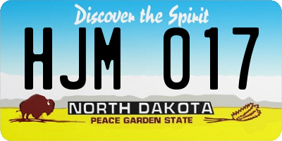 ND license plate HJM017