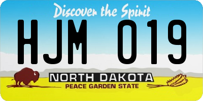 ND license plate HJM019