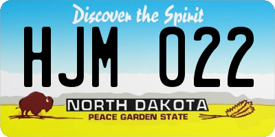 ND license plate HJM022