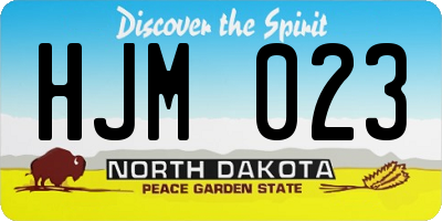 ND license plate HJM023