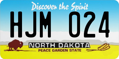 ND license plate HJM024