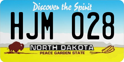 ND license plate HJM028