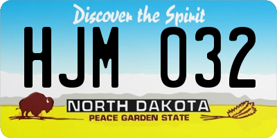 ND license plate HJM032