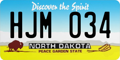 ND license plate HJM034