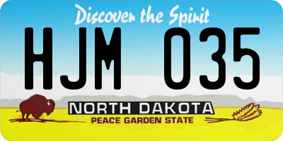 ND license plate HJM035