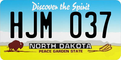 ND license plate HJM037