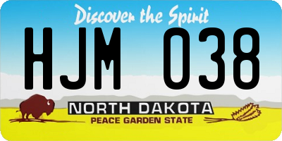 ND license plate HJM038