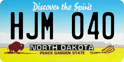 ND license plate HJM040