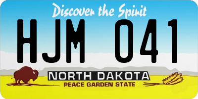 ND license plate HJM041