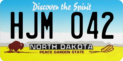 ND license plate HJM042