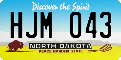 ND license plate HJM043