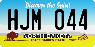 ND license plate HJM044