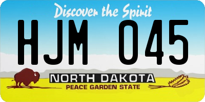 ND license plate HJM045