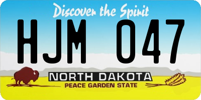 ND license plate HJM047