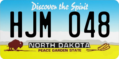 ND license plate HJM048