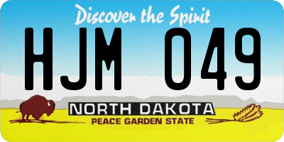 ND license plate HJM049