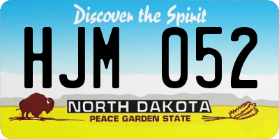 ND license plate HJM052