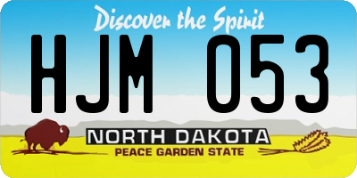 ND license plate HJM053