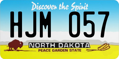 ND license plate HJM057