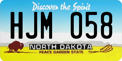 ND license plate HJM058