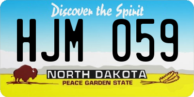 ND license plate HJM059