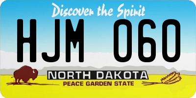 ND license plate HJM060