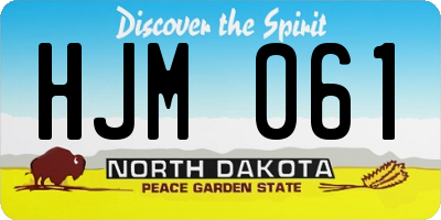 ND license plate HJM061