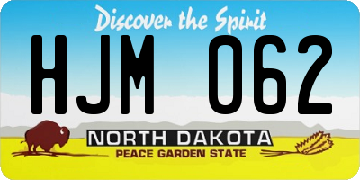 ND license plate HJM062