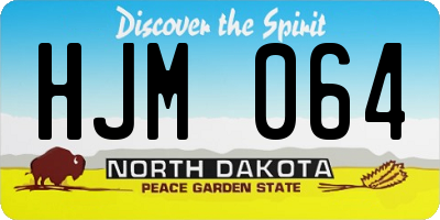 ND license plate HJM064