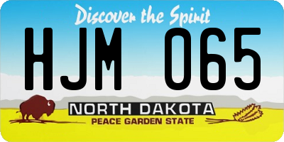 ND license plate HJM065