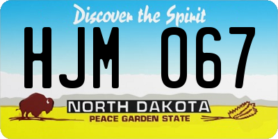 ND license plate HJM067