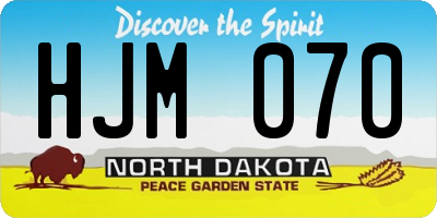 ND license plate HJM070