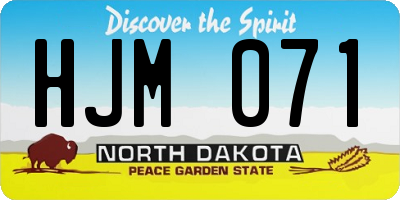 ND license plate HJM071