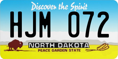 ND license plate HJM072