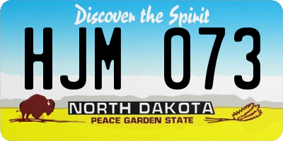 ND license plate HJM073