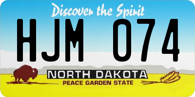 ND license plate HJM074