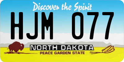 ND license plate HJM077