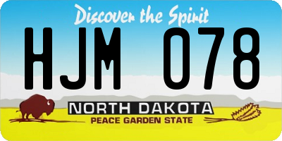 ND license plate HJM078