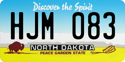 ND license plate HJM083