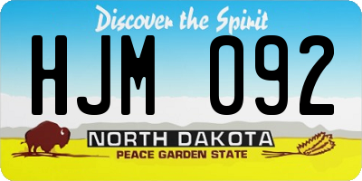 ND license plate HJM092