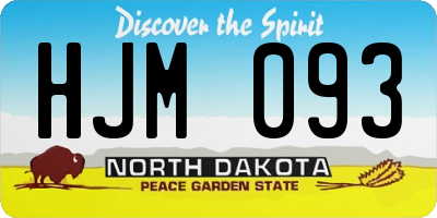 ND license plate HJM093