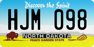 ND license plate HJM098